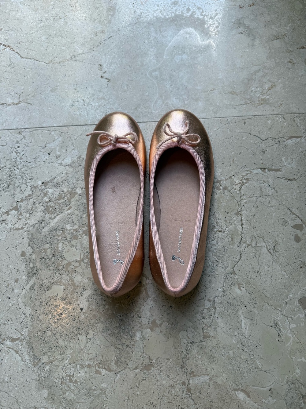 Jacadi Pink Rose Metallic Girls' Ballet Flats